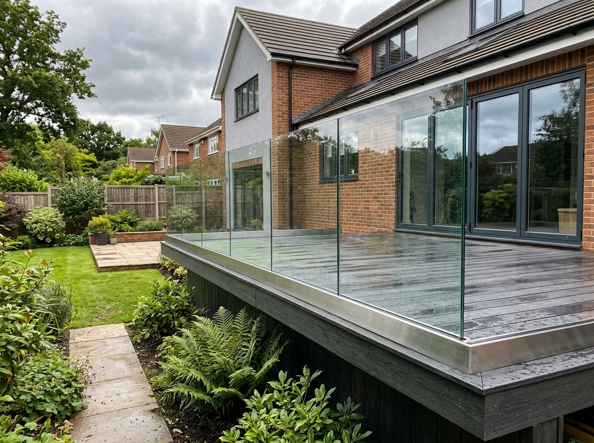 Glass railing installation on a winder staircase in Chelmsford